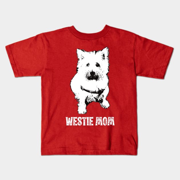 Westie Mom West Highland White Terrier Design Kids T-Shirt by DoggyStyles